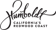 The image shows the words "Humboldt, California's Redwood Coast" in stylized script font, with "Humboldt" prominently displayed.